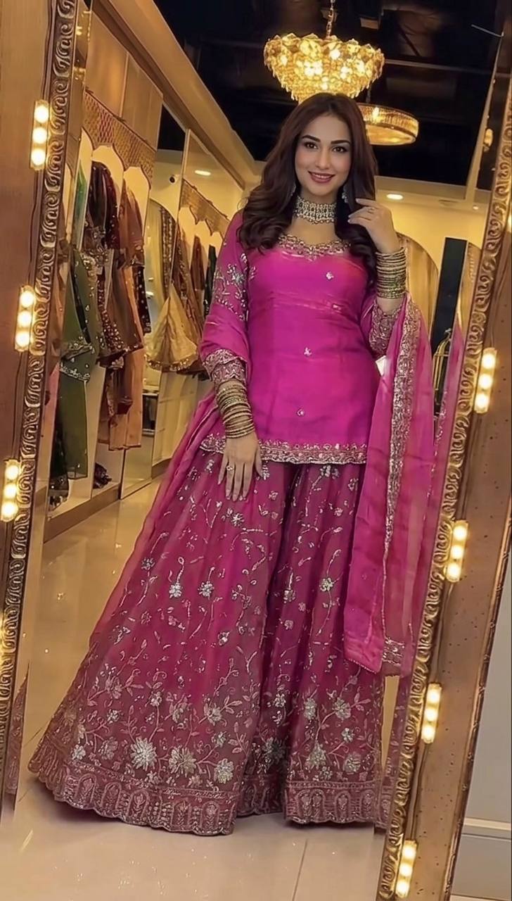 Blush Pink Scalloped Couture Ensemble